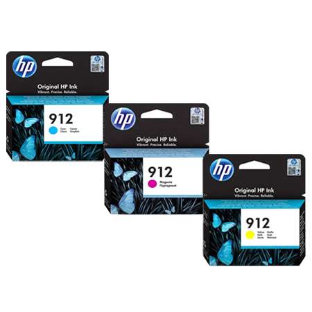 HP 912 Cartridges Cyan Yellow Magenta (Color) Each HP 912 Cartridges Cyan Yellow Magenta (Color) Each